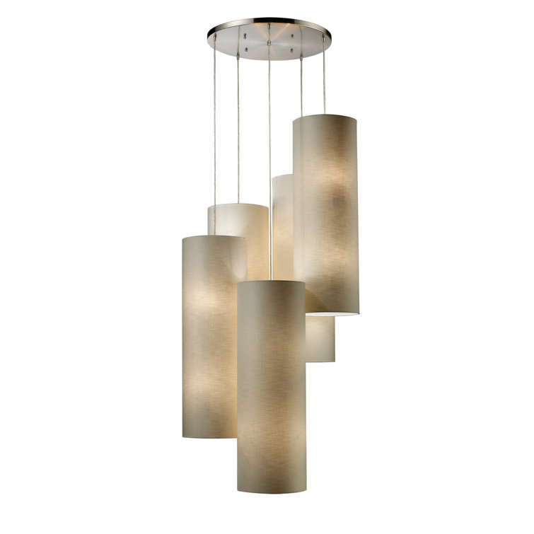 Elk Lighting Fabric Cylinders 20 Light Cluster Cylinder Pendant Wayfair